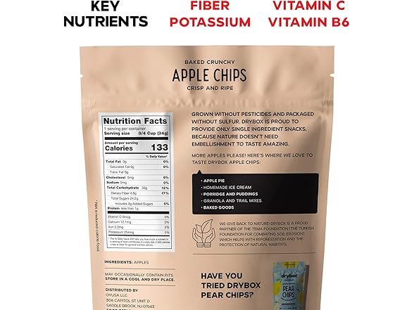 (6 Pack) Drybox Apple Chips No Sugar Added