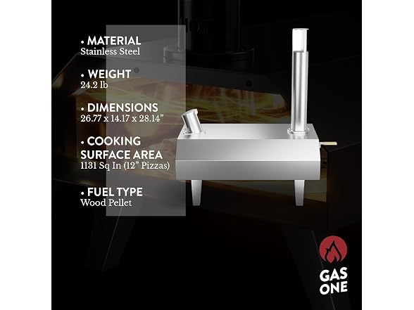 GasOne Wood Pellet 12” Pizza Oven