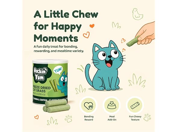 Heckin Yum Freeze Dried Cat Grass Treats