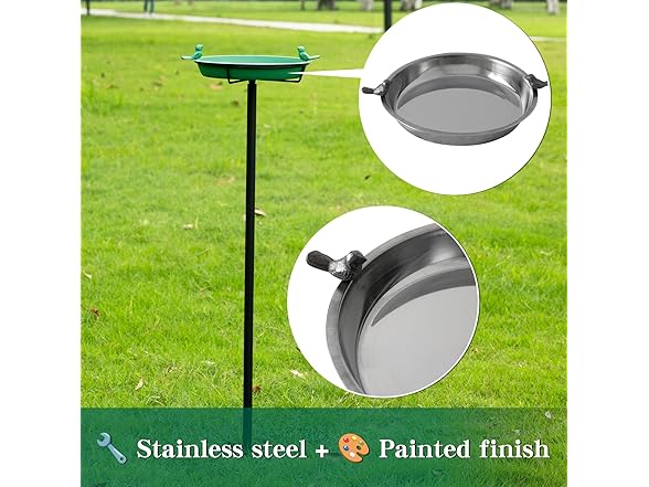 AROPAD 47.5 inches Metal Bird Baths