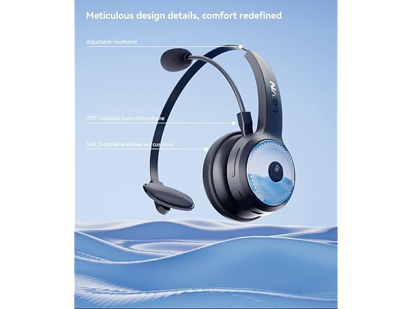 LEVN Wireless Headset AI Noise Cancel