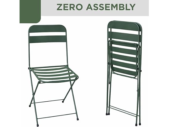 3-Piece Green Metal Folding Bistro Set - Gallery 7