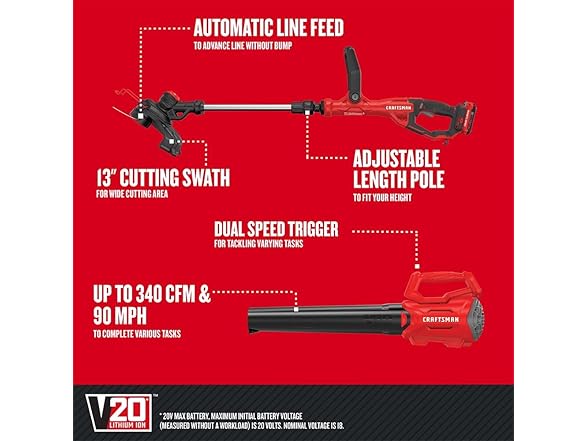 CRAFTSMAN CMCK197D1 V20 WEEDWACKER Trimmer Kit