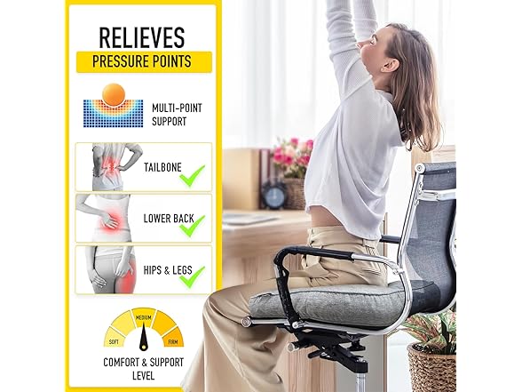 Non Slip Gel Memory Foam Chair Cushions