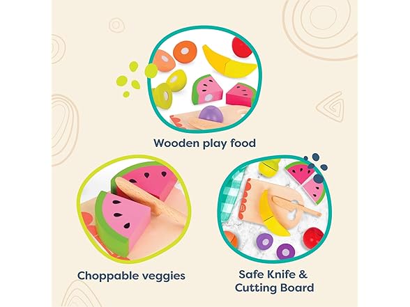 B. toys Chop n' Play Fruits Wooden Play Food Set