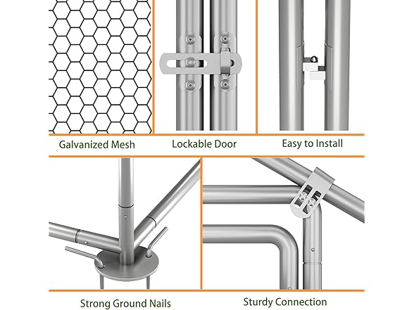 Sunny Heart Large Chicken Coop Run with Immersed Wire Mesh,  (Open Box)