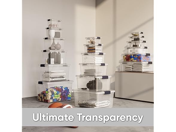 Superio Small Clear Storage Box with Lid, 4.75 Quart 10 PK