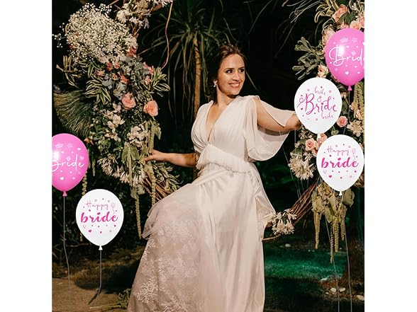 White Pink Bride Balloons - 30PCS