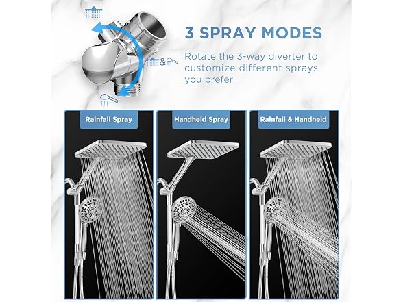 Dual Handheld Shower Head Combo, 2-In-1
