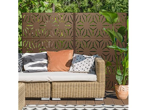 Freestanding Metal Privacy Screen 72" x 47"