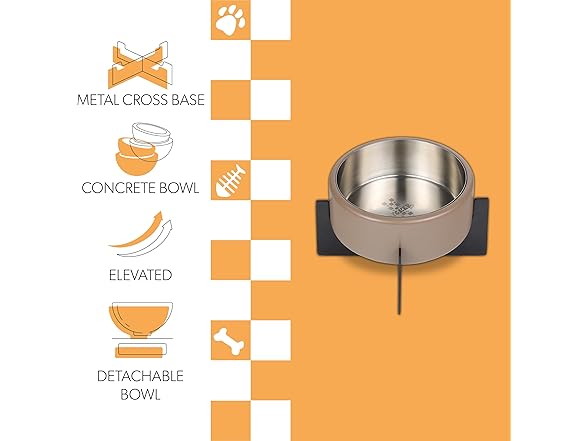 Intersecta Small/Medium Concrete and Stainless Steel Bowl