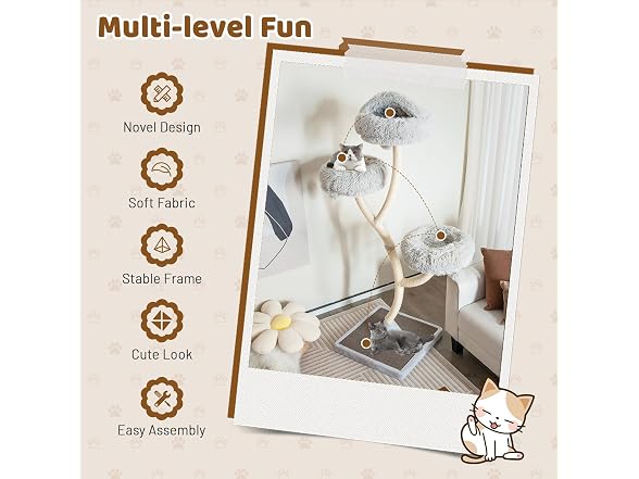Tangkula Tall Cat Tree, 70 Inch Multi-Level