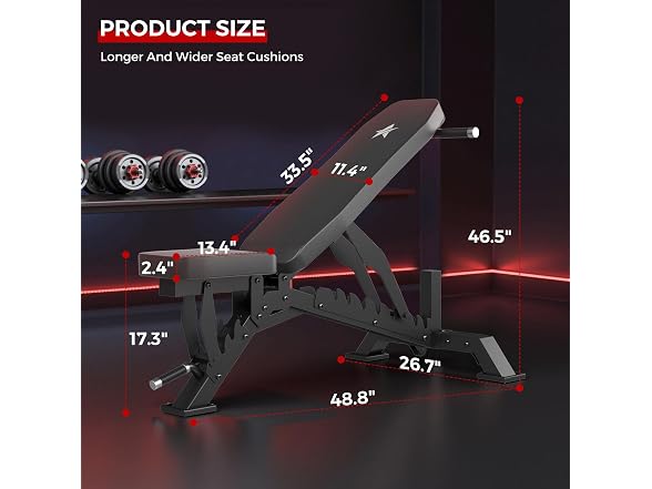 STACOO Adjustable Weight Bench 1300LBS