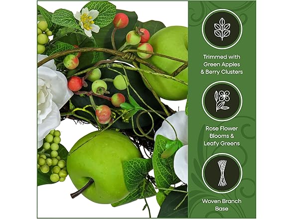 National Tree Company 24" Artificial Spring Wreath with Roses