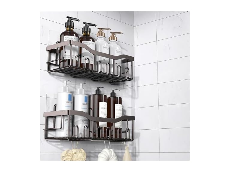 EUDELE W0019 Shower Caddy 2 Pack Dark Brown