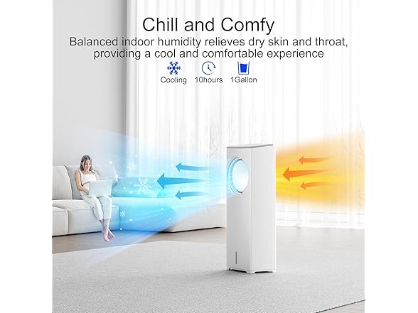 EFFANCOL Evaporative Air Cooler, 3-in-1 Swamp Cooler