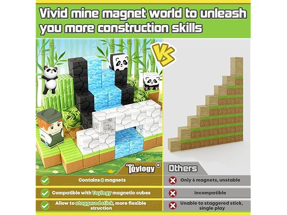 Toylogy Magnetic Blocks Panda STEM 3+