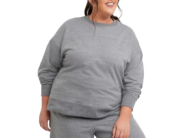 Hanes Women Originals French Terry Sweatshirt - Gallery 8