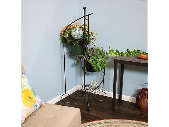 Sunnydaze 4-Tier Metal Iron Plant Stand