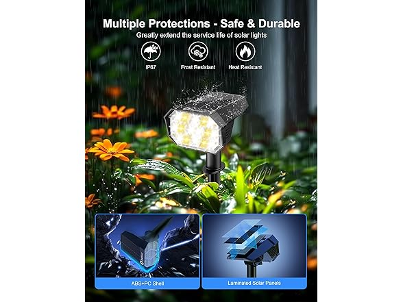 Brightown 4Pack Solar Spot Lights Outdoor