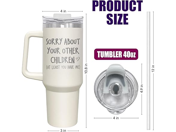 AXIARA Gifts for Mom Tumbler with Straw