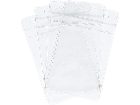 100 Pcs Clear Plastic Vertical Name Tag