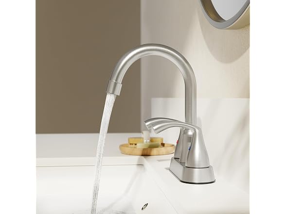 Phiestina Centerset 4" Brushed Nickel Bathroom Faucet