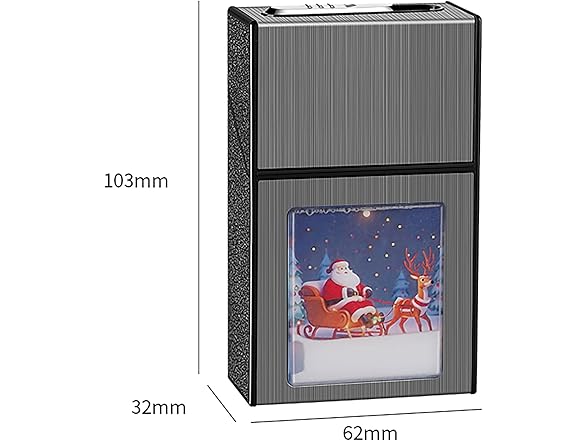 KUGUAN Cigarette Case with USB Lighter