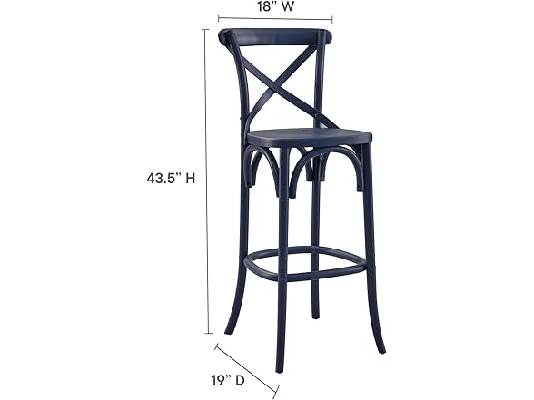 Modway Gear X-Back Wood Bar Stool