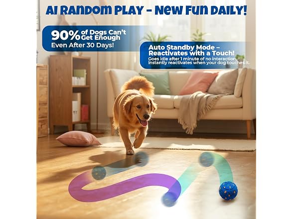 Fsitego Dog Balls: Interactive Dog Ball Auto Rolling