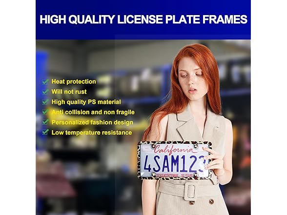 Car captain 1pcs License Plate Protector Unbreakab