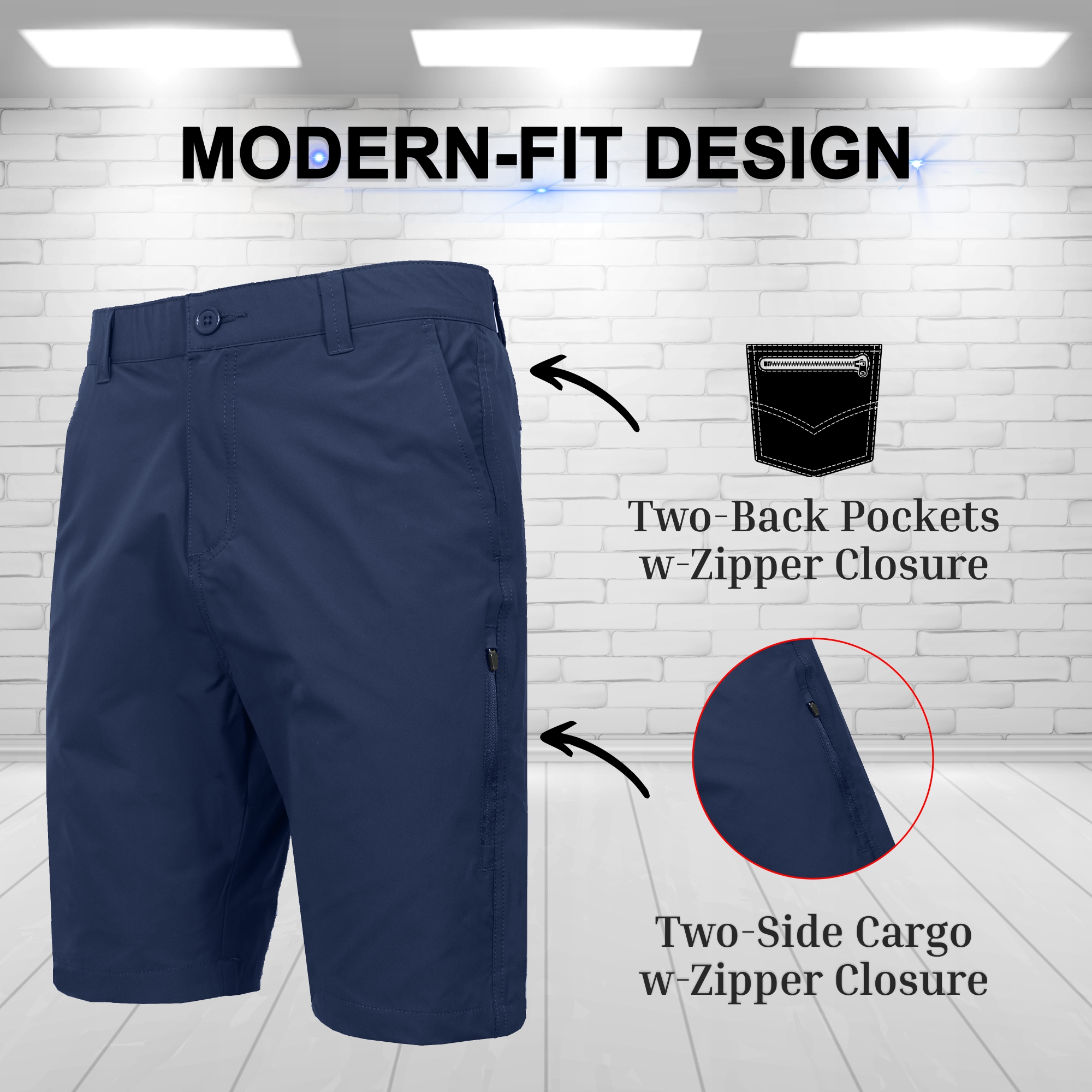 3 Pack Men's Stretch Utility Shorts (32-42) - Gallery 22