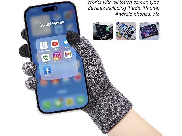 Mysuntown Beanie Hat Scarf Gloves Set Grey