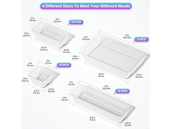Okylvve 47 PCS Drawer Organizer Set