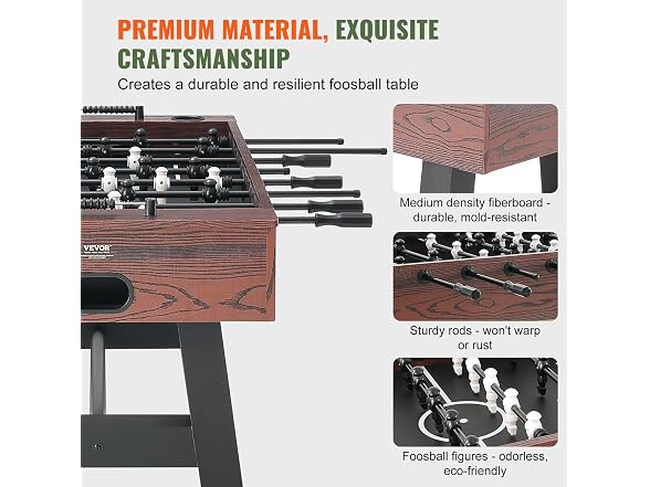 Foosball Table, 55 inch Standard Size Foosball
