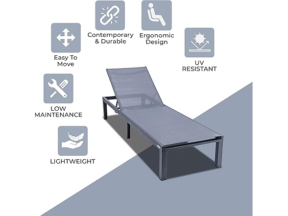 LeisureMod Marlin Chaise Lounge Chair