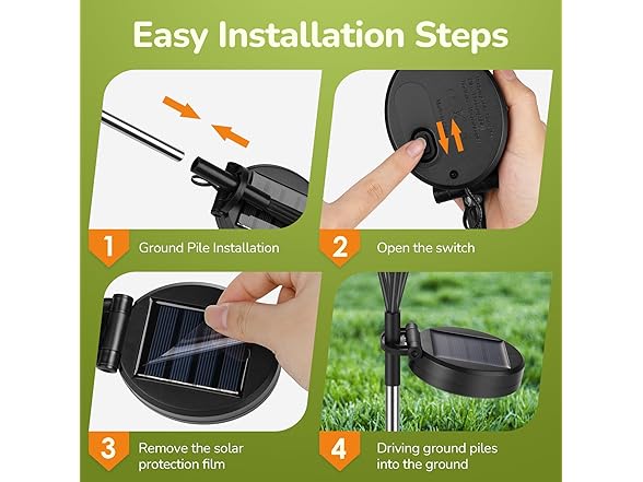 SDERGO Solar Firefly Lights, 4-Pack