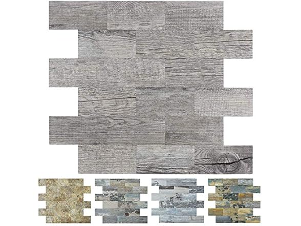 Art3d Peel and Stick Backsplashes Wall Tile Gray