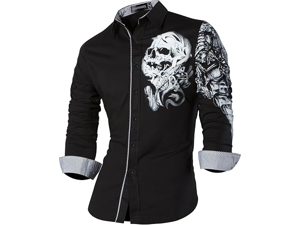Sportrendy Men (XL) Casual Slim Long Sleeve Shirt