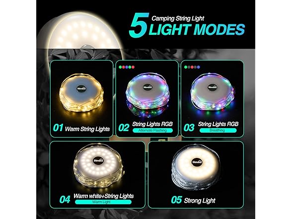 MENDED Camping String Lights