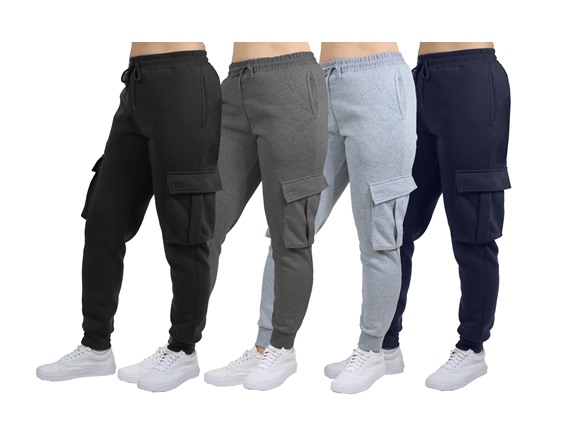 3Pk Womens Loose Fit Cargo Jogger Pants