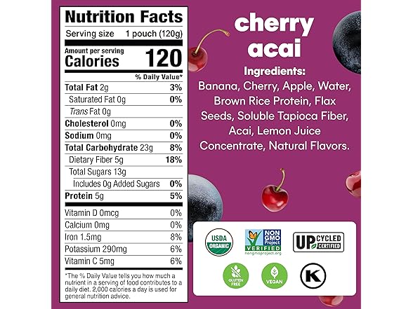 Noka Cherry Smoothies 4.22oz (6pk)