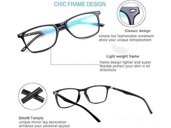 4 PK Blue Light Blocking Reading Glasses