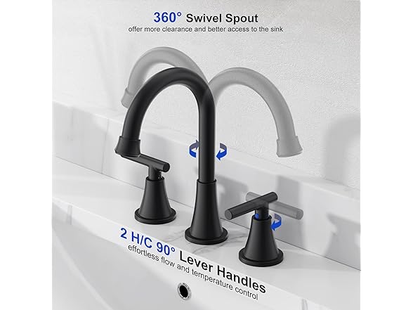 8 Inch 2 Handle Faucet With Pop Up Drain