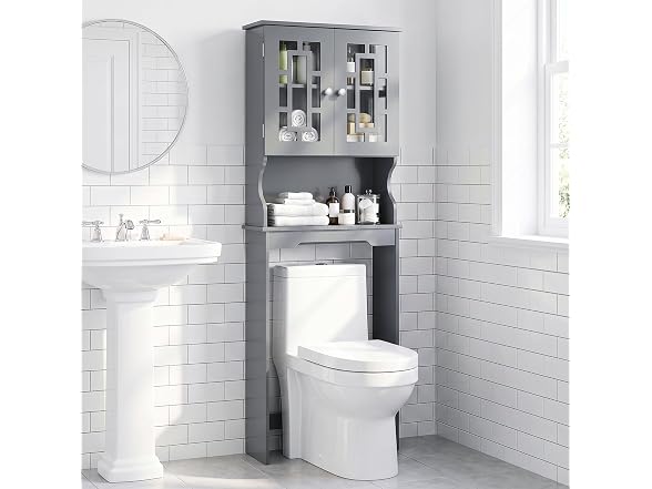 Tangkula Freestanding Over The Toilet Storage Cabi