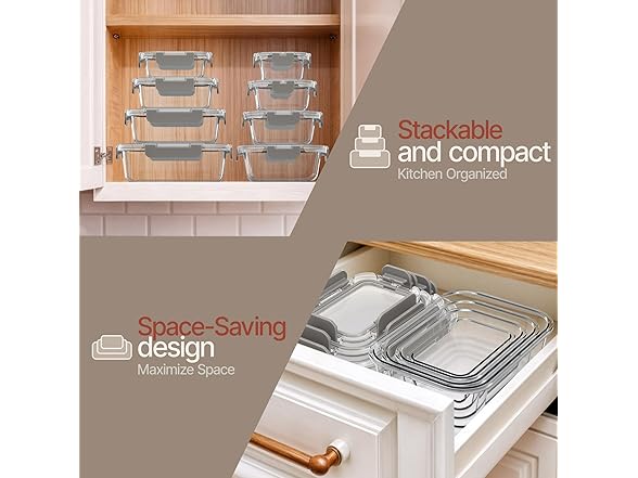 Bakken Borosilicate Glass Food Storage 16 Pieces