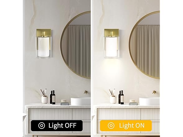 Gold Bathroom Wall Scones | Set of 2