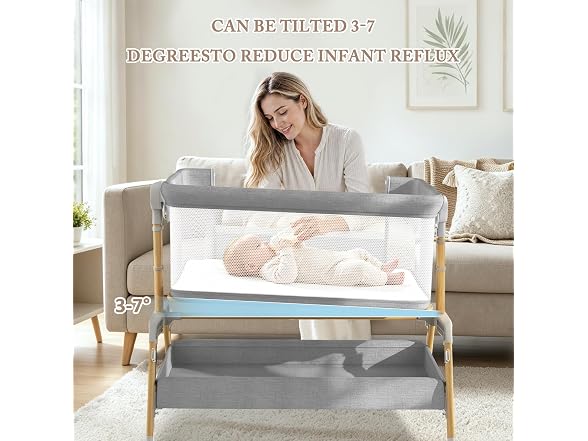 Bolmen Grey Rocking Bassinet Bedside Sleeper