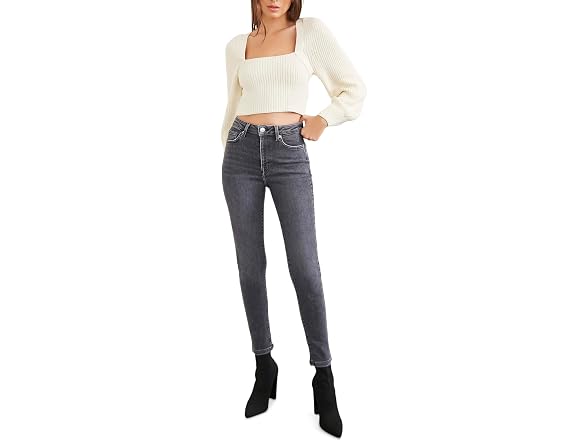 Forever 21 (L) Rib-Knit Cropped Sweater