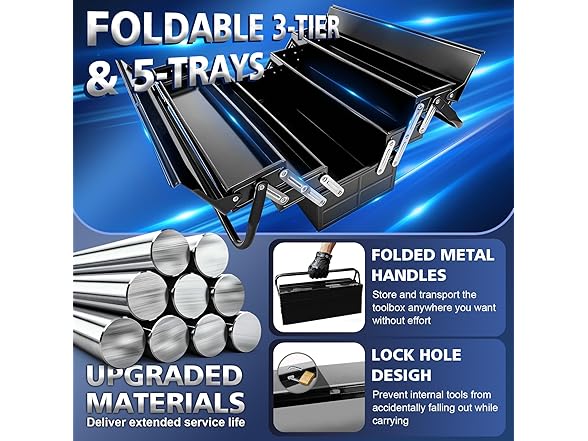 3-Tier 5 Tray Steel Tool Box
